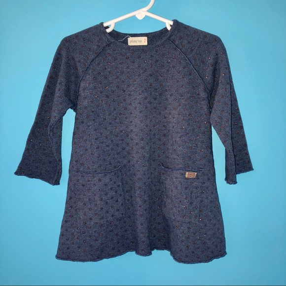 Play Up European Designer 2 Dress Polka Dots Navy - Picture 1 of 14